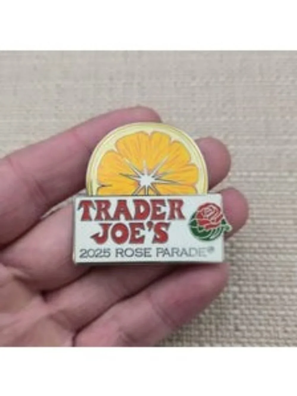 Trader Joe's 2025 Rose Parade Orange Citrus Enamel Collectible Pin B1512